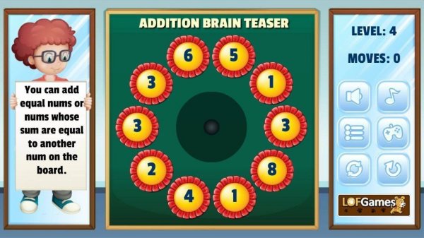 Addition Brain Teaser Puzzle Game